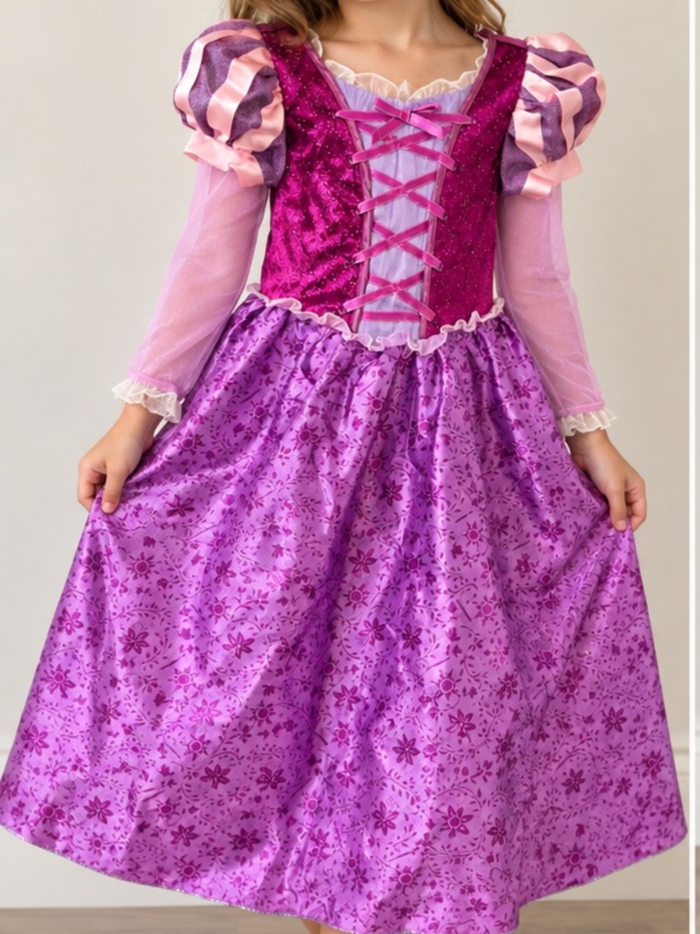 Disney Store Rapunzel Tangled Costume Dress + Shoes Girls 5/6